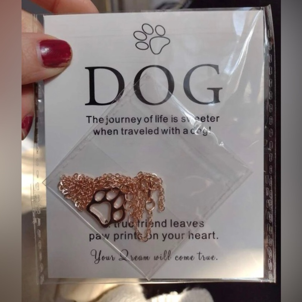 Rose Gold 🐾 Paw Print Necklace NWT - Picture 9 of 14